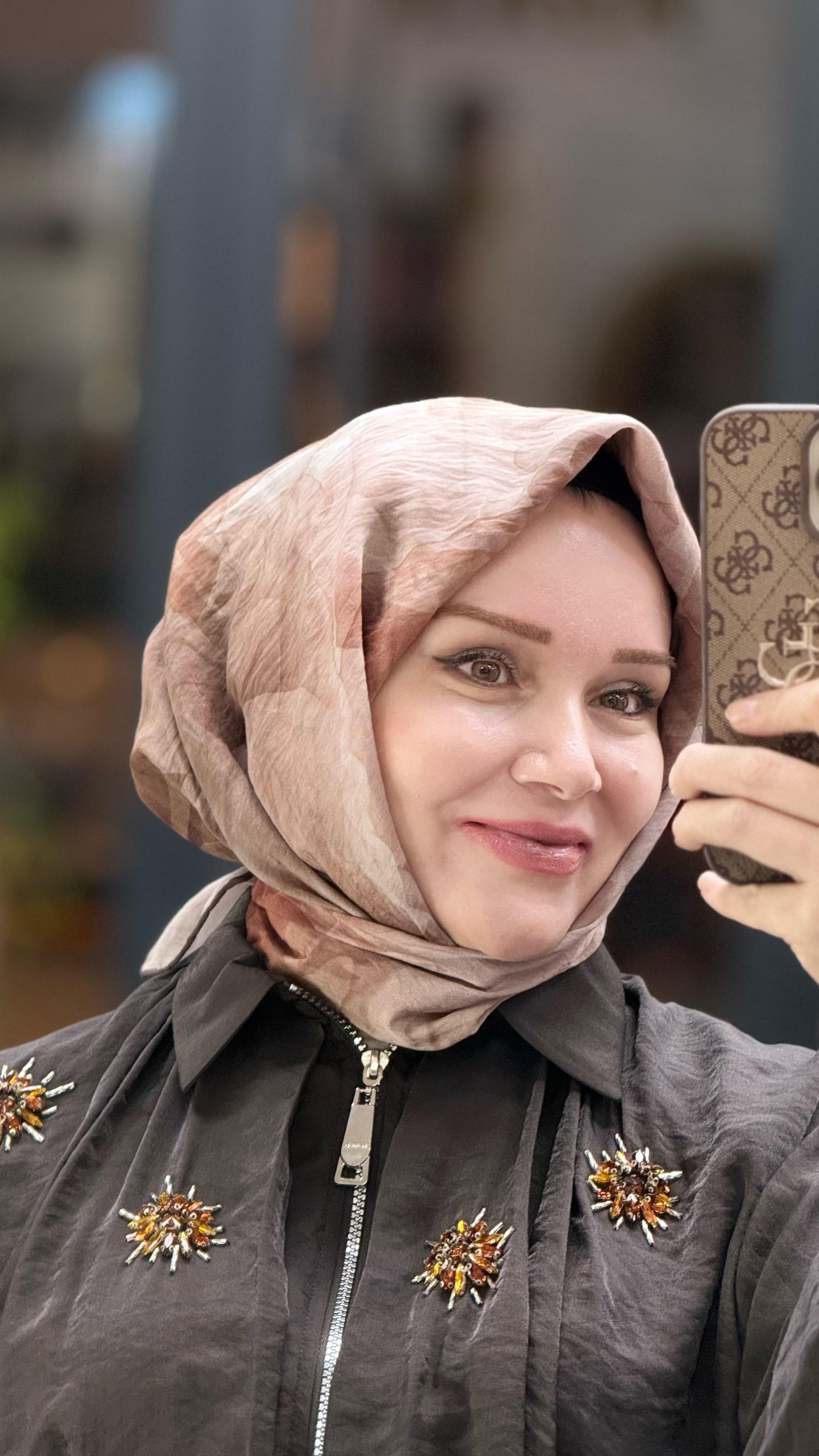 NATUREL DESENLİ EŞARP (ELYAF)