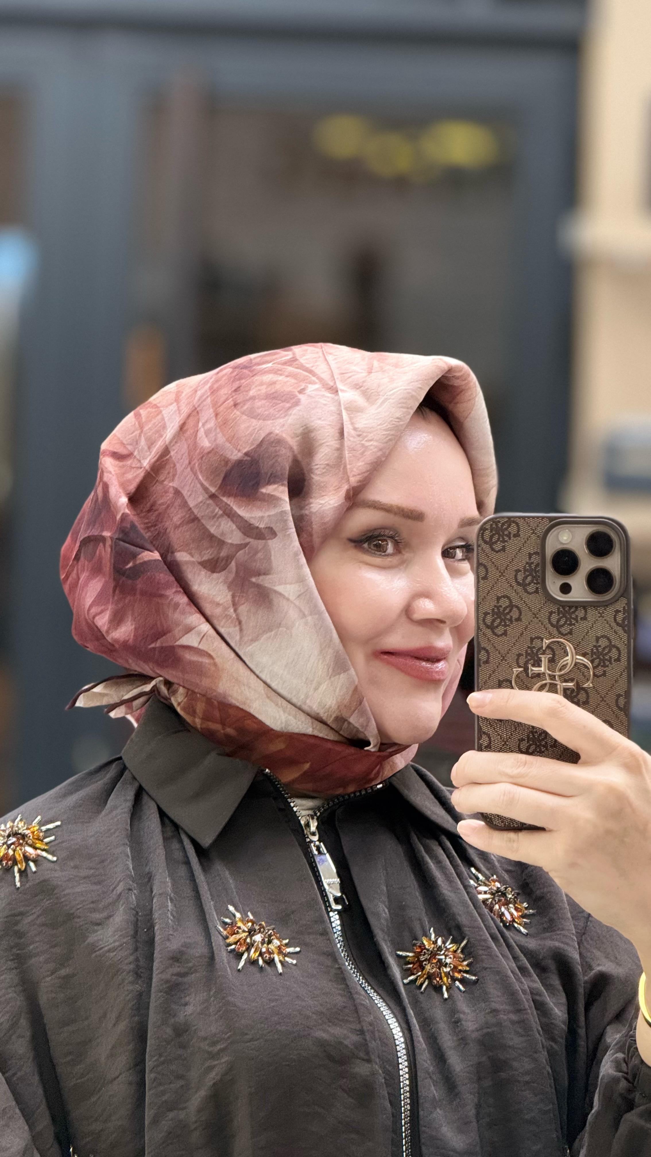 NATUREL DESENLİ EŞARP (ELYAF)