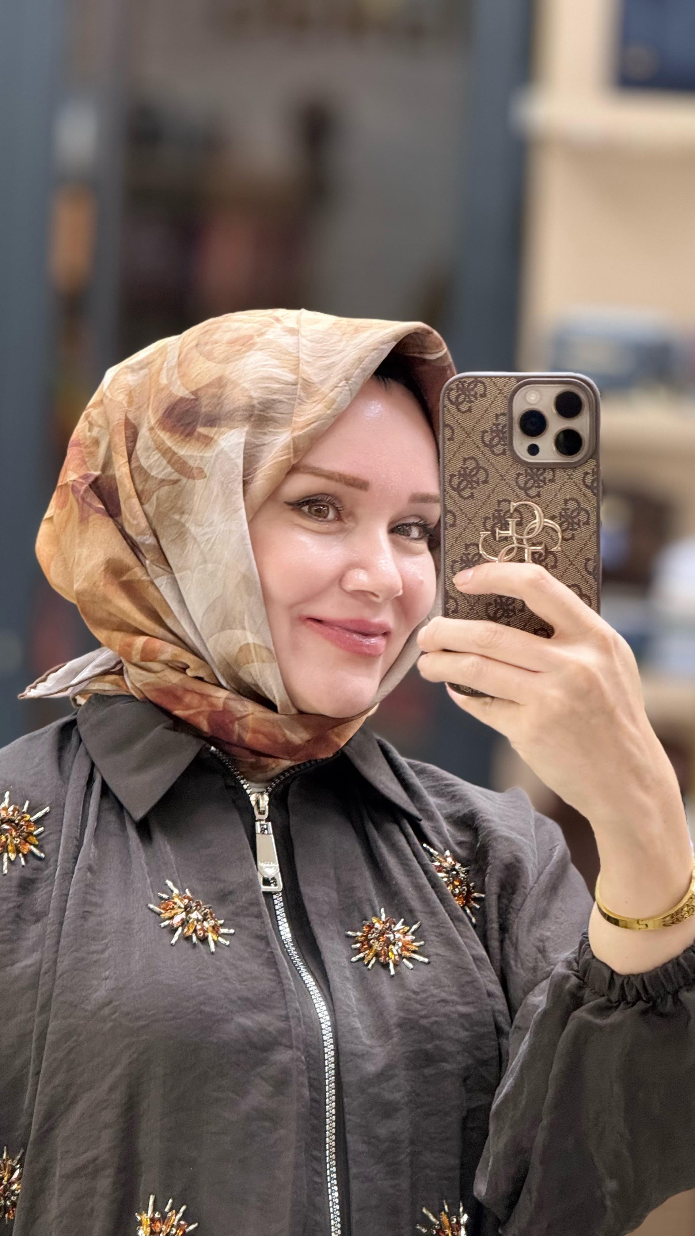 NATUREL DESENLİ EŞARP (ELYAF)