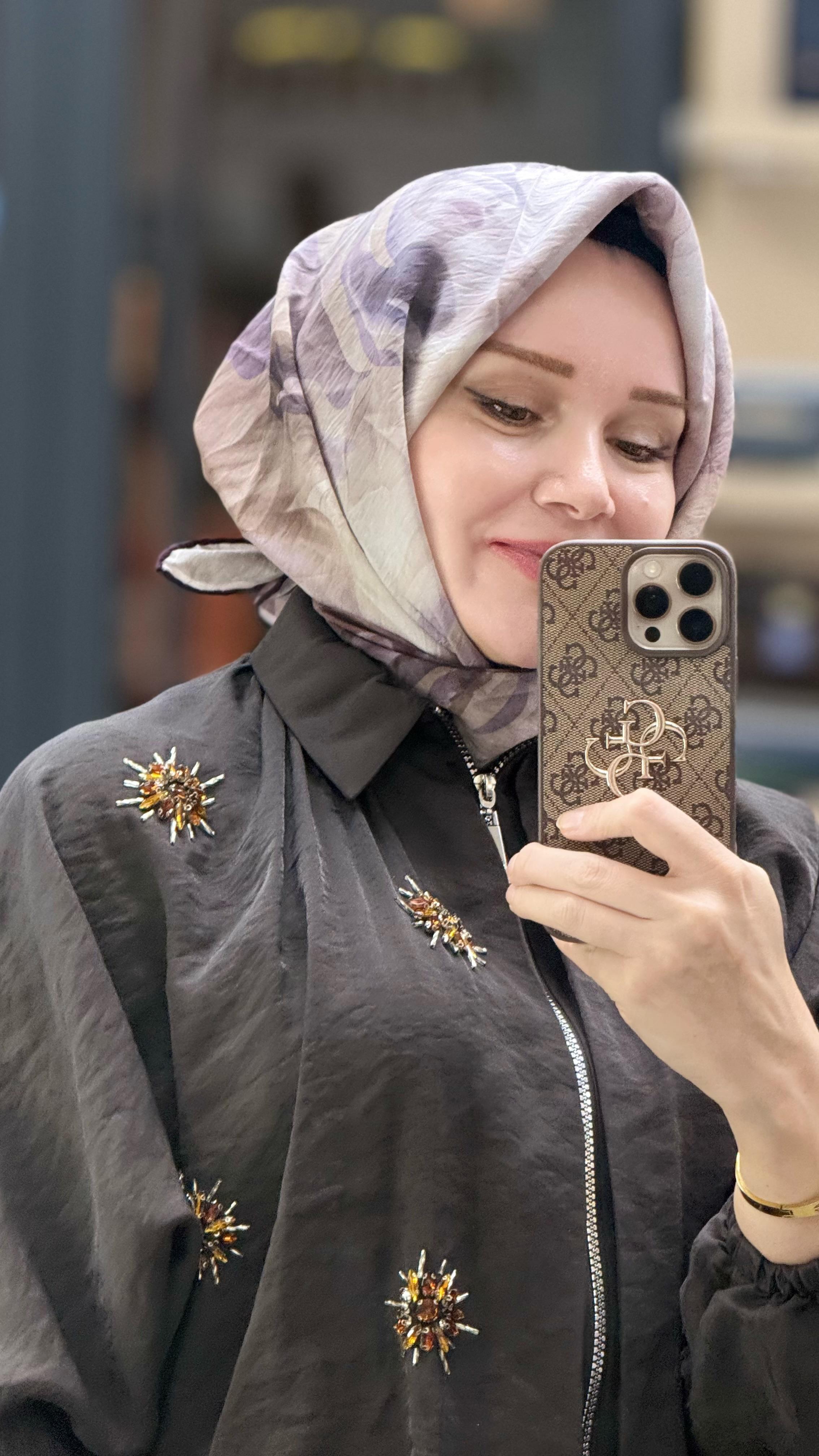 NATUREL DESENLİ EŞARP (ELYAF)