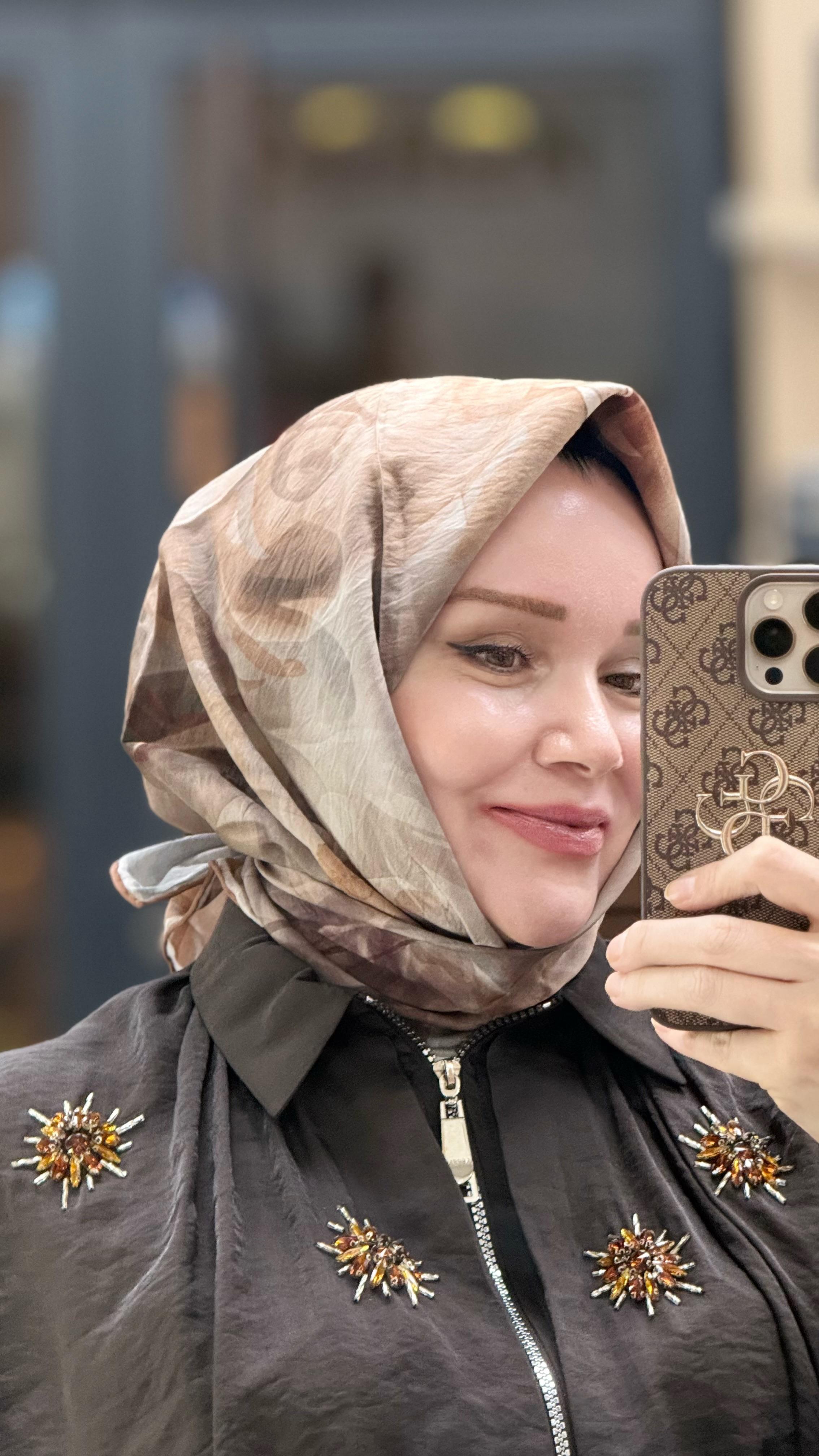 NATUREL DESENLİ EŞARP (ELYAF)