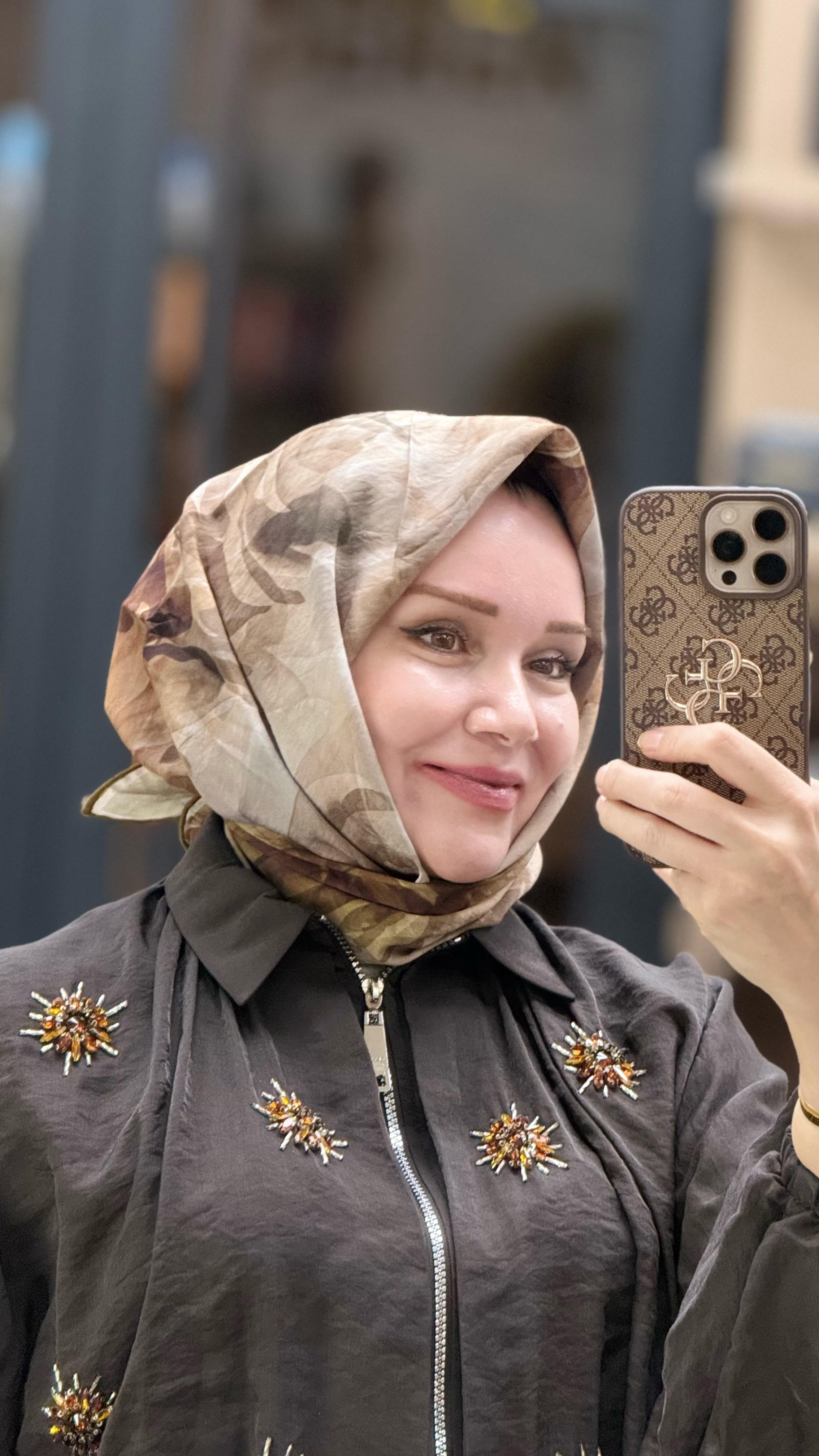 NATUREL DESENLİ EŞARP (ELYAF)